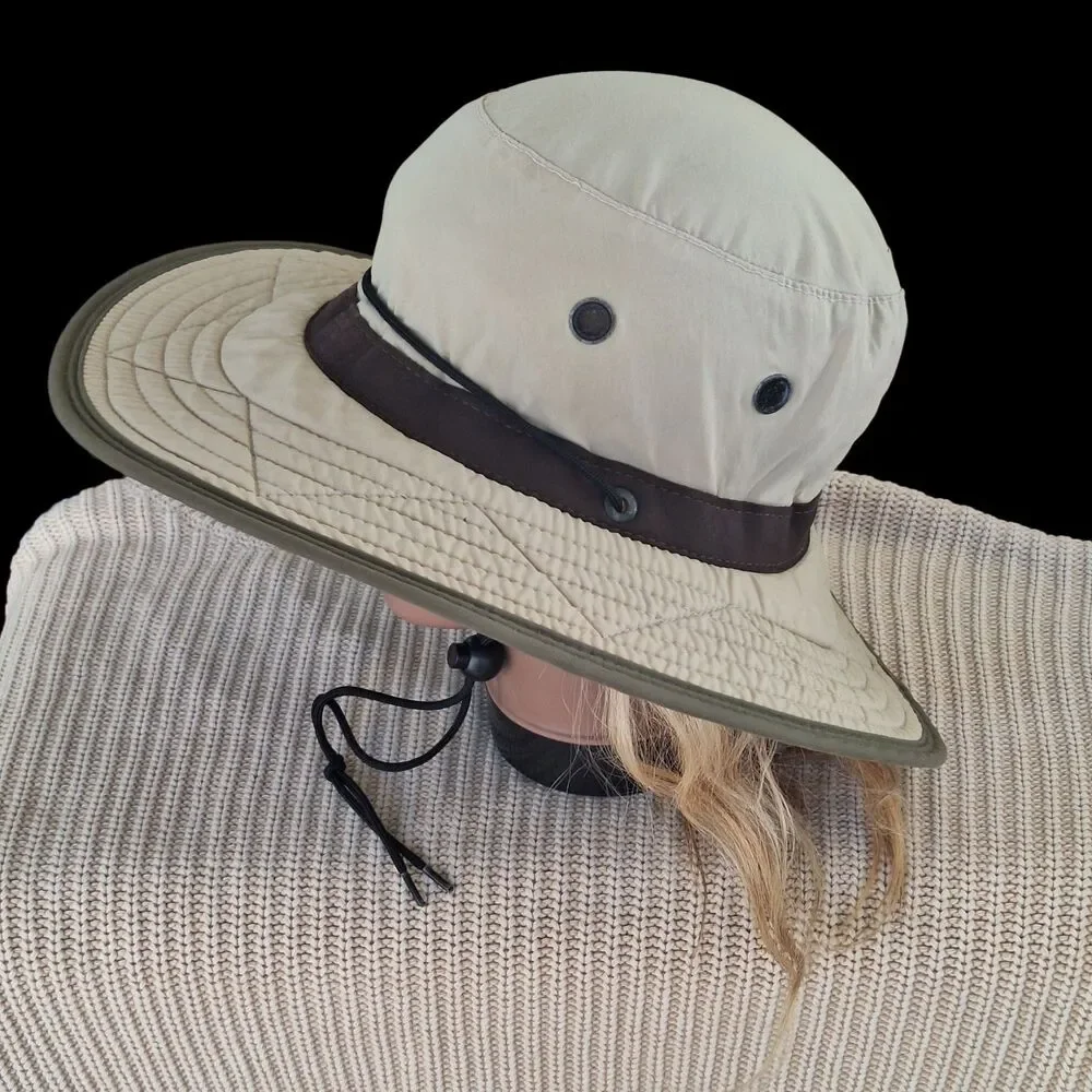Watership Trading Co Boonie Hat Chin Strap Adult L Hiking Gardening USA Khaki - Picture 10 of 16